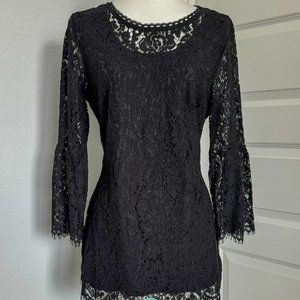 Isaac Mizrahi Live! Floral Lace 3/4 Bell Sleeve Tunic--NWOT--Sz. XS 💛